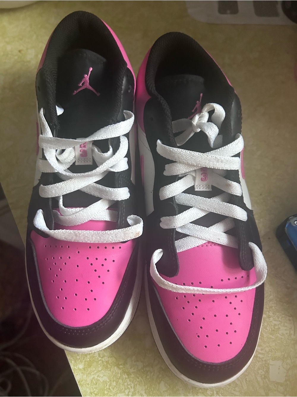 Jordan Teens/Petite Women’s Pink and Black Low Top Sneakers Nike Jordans Size 6Y
